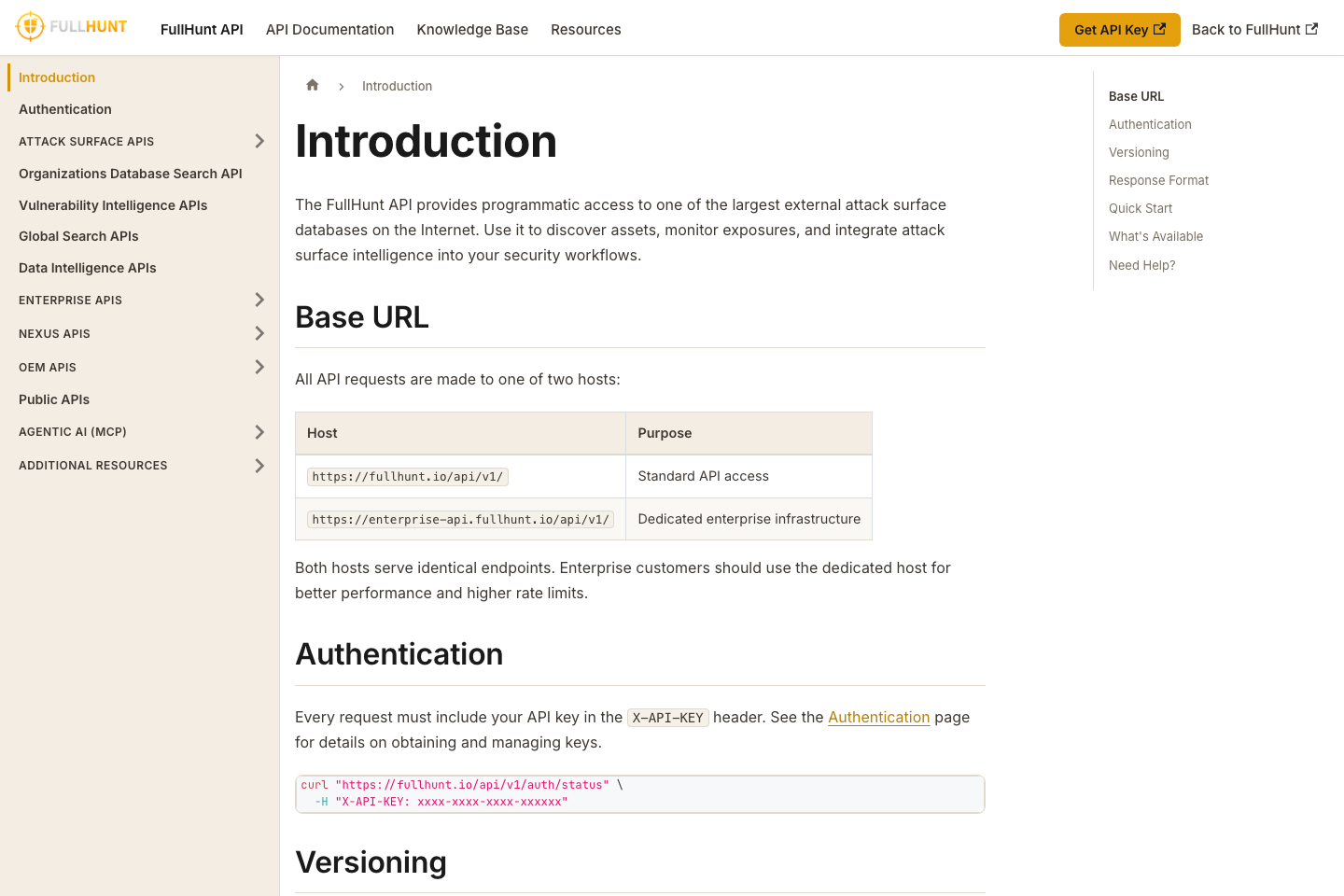 FullHunt documentation page