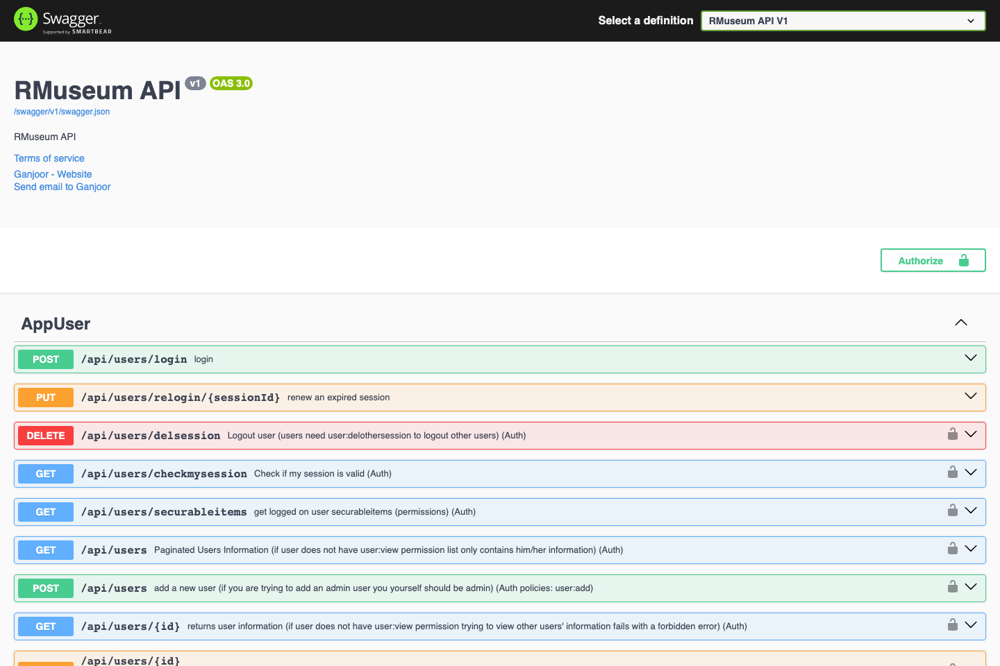 Ganjoor documentation page