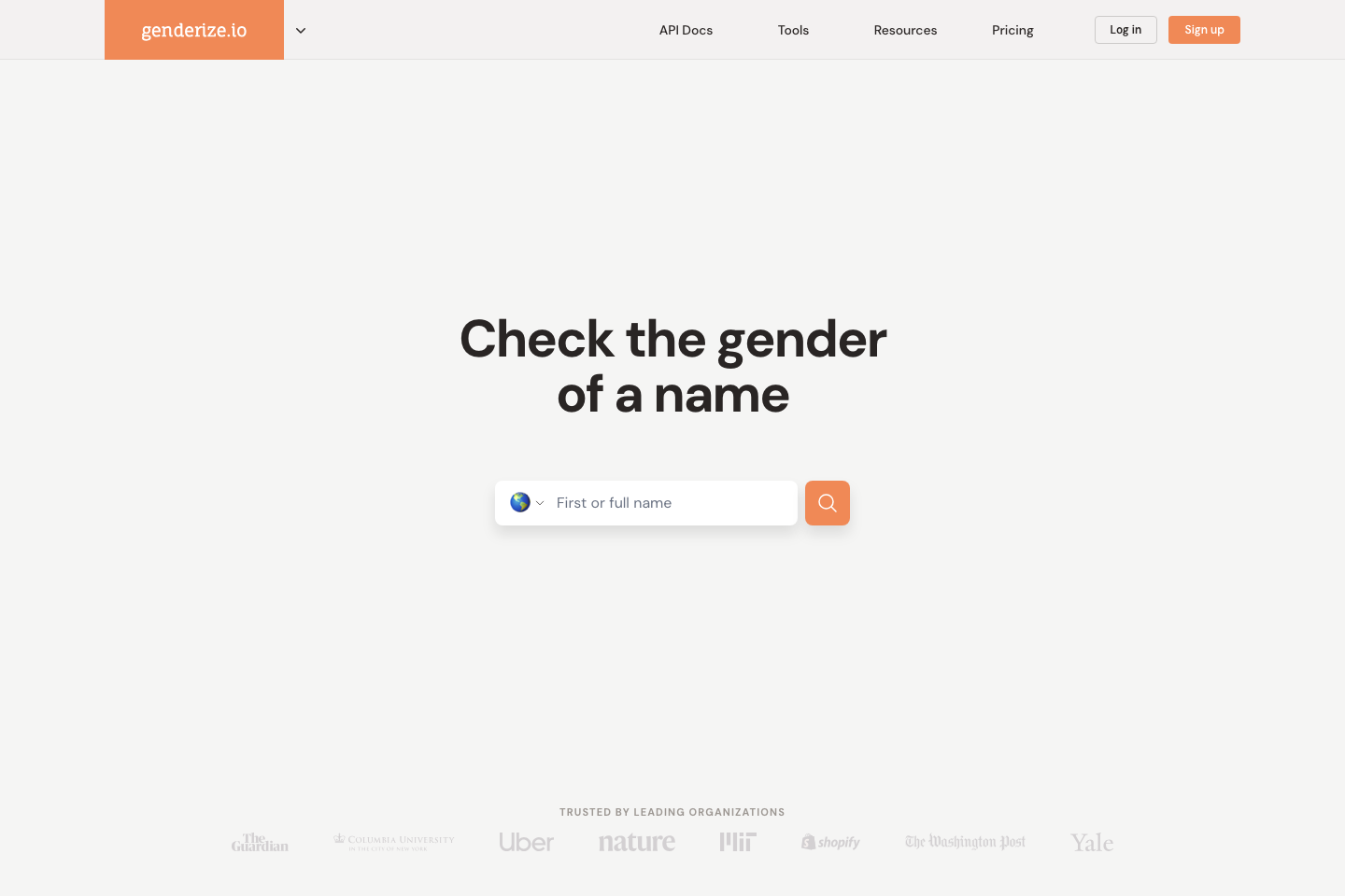Genderize.io documentation page