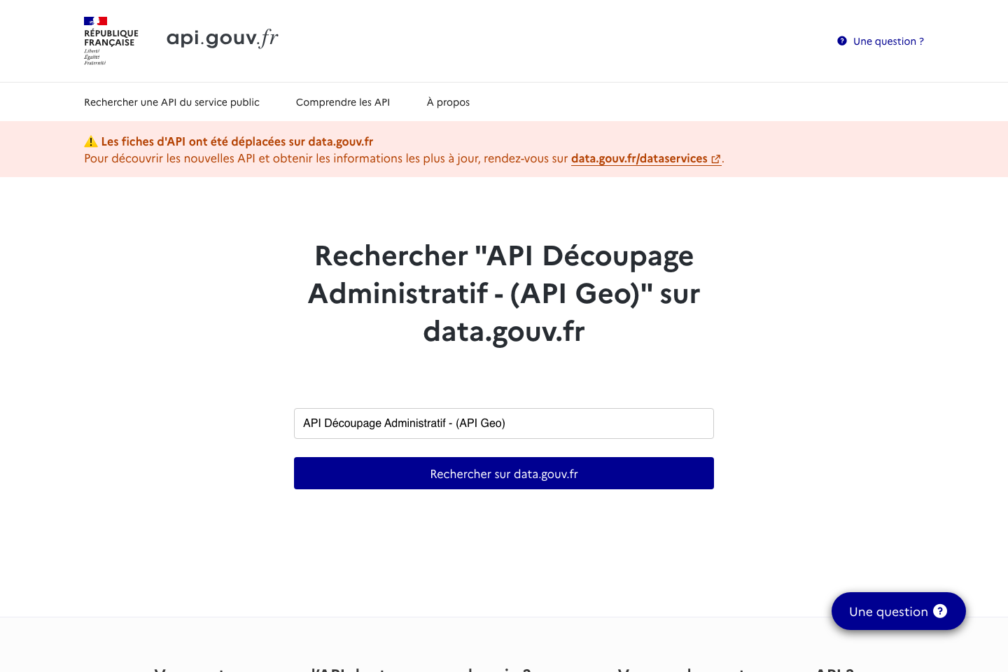 GeoApi documentation page