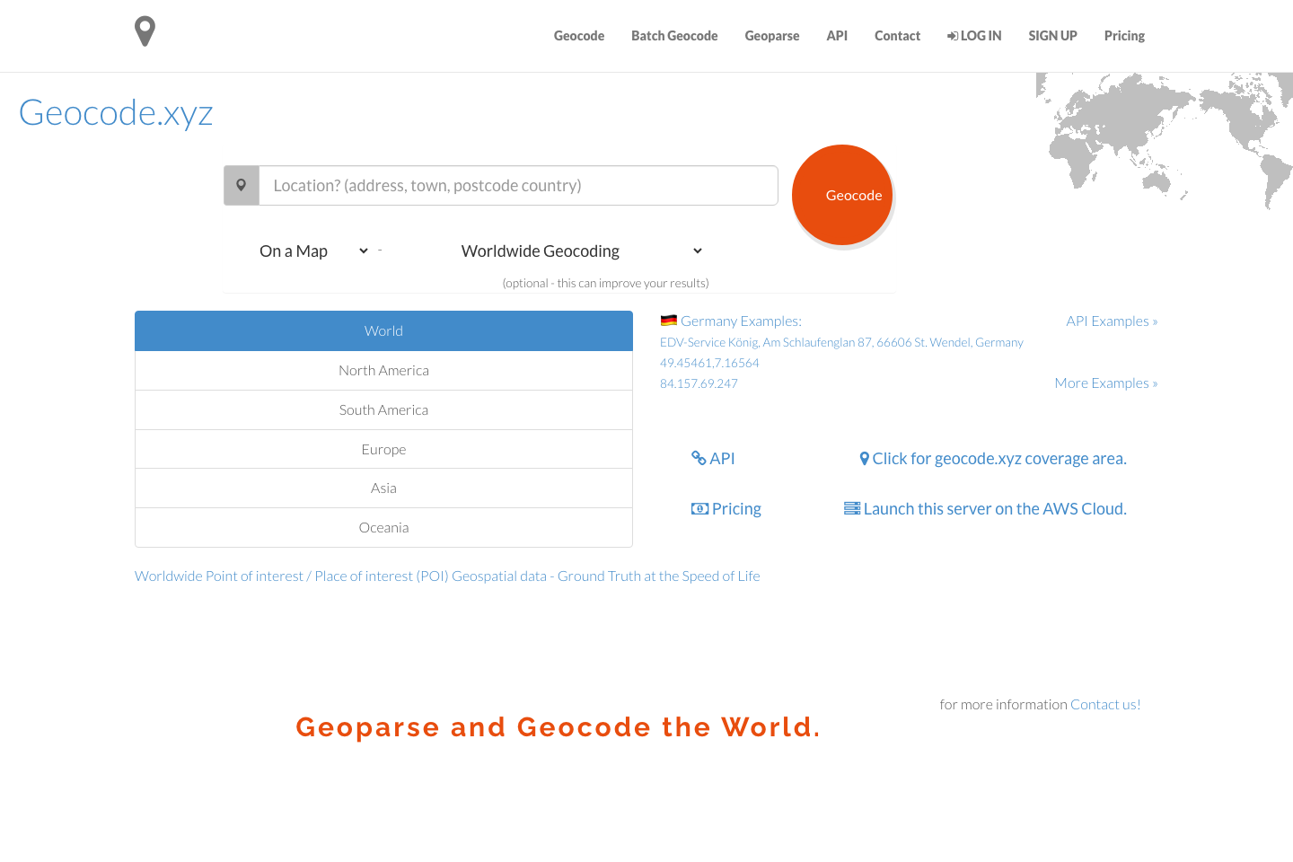 Geocode.xyz documentation page