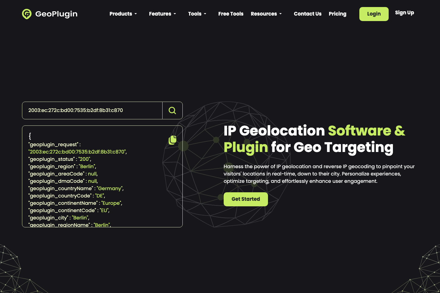 geoPlugin documentation page
