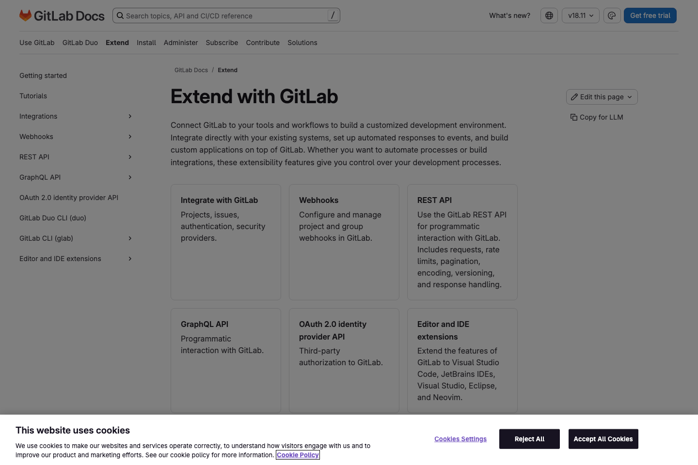 Gitlab documentation page