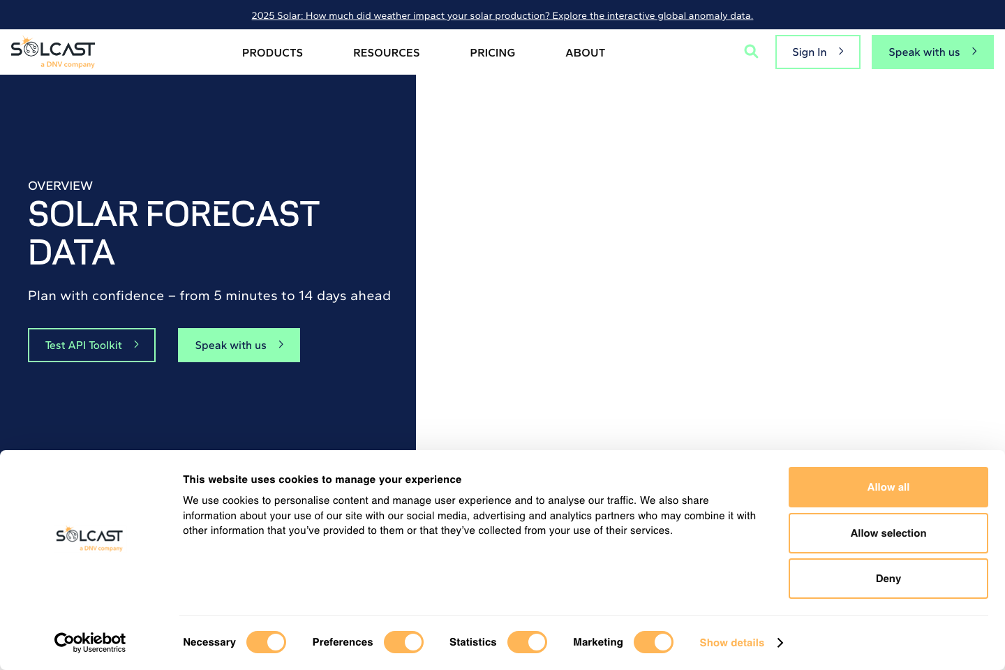 Global Solar Forecasting And Irradiance documentation page