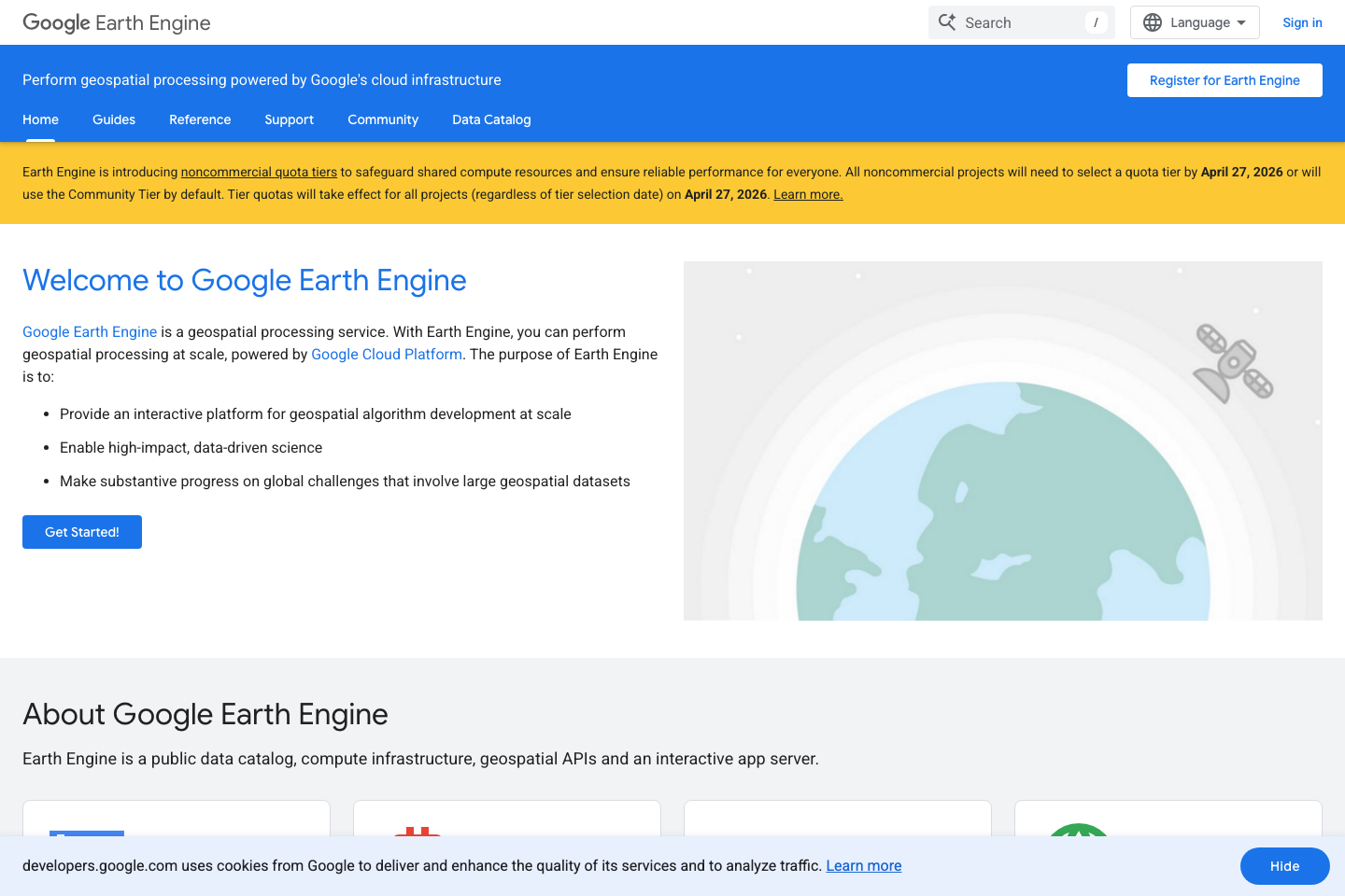 Google Earth Engine documentation page