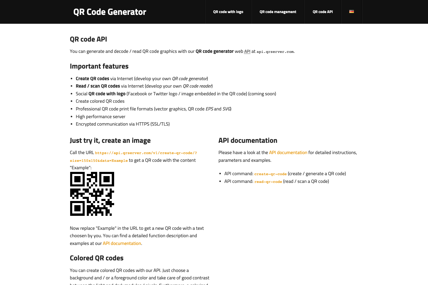 GoQR documentation page