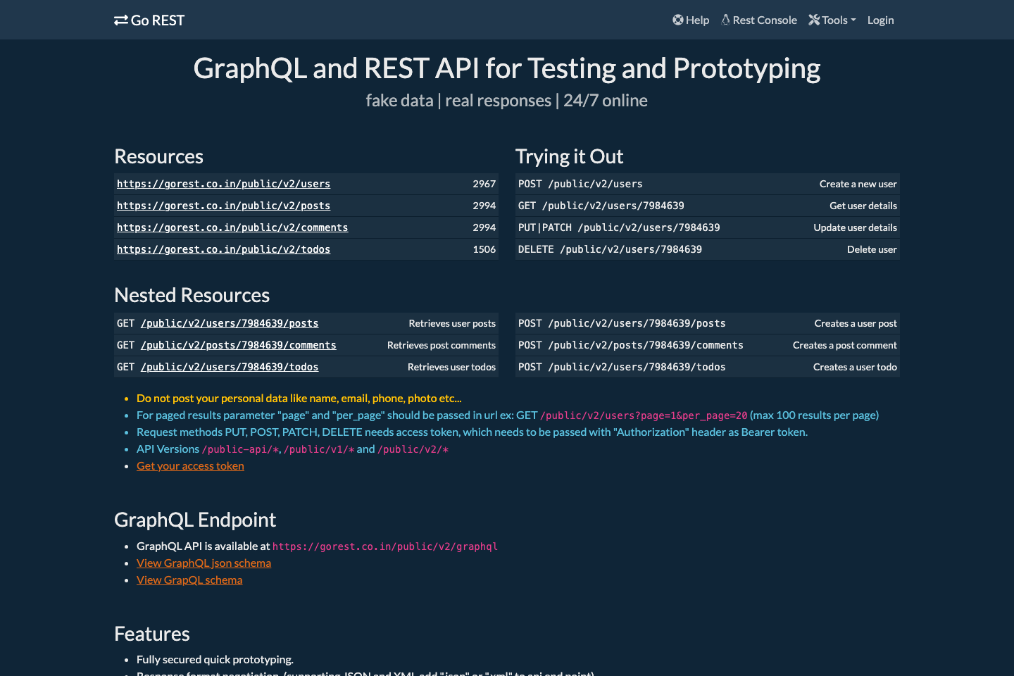 Gorest documentation page