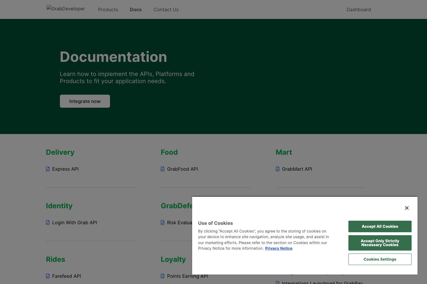 Grab documentation page
