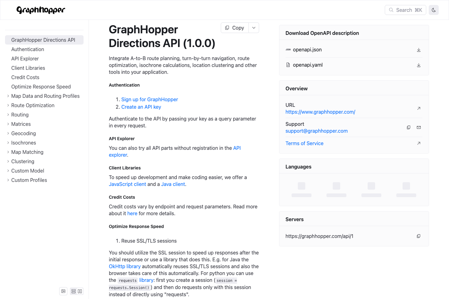 GraphHopper documentation page