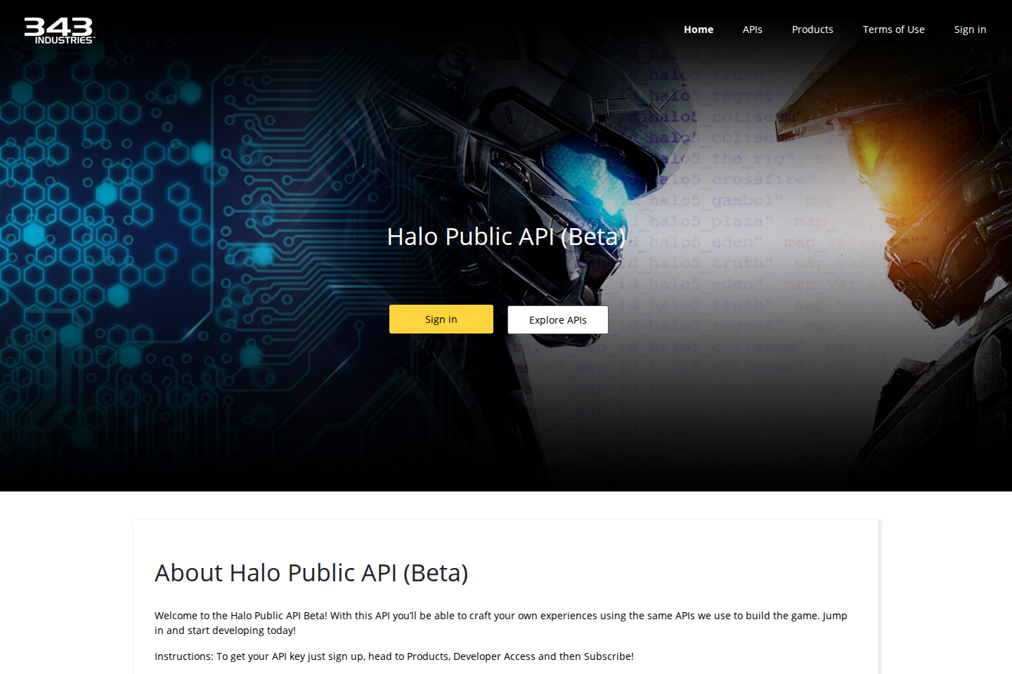 Halo documentation page