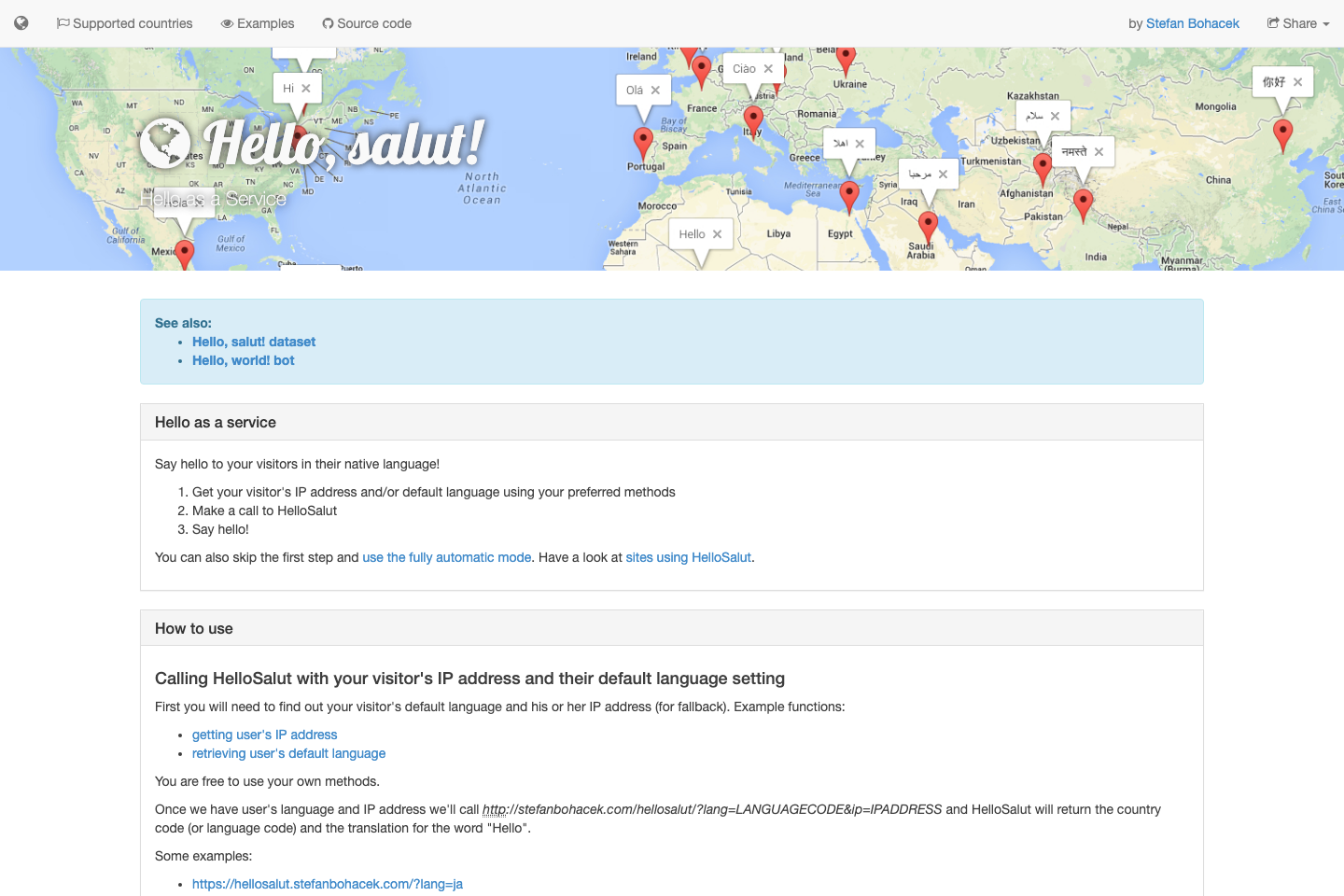 HelloSalut documentation page
