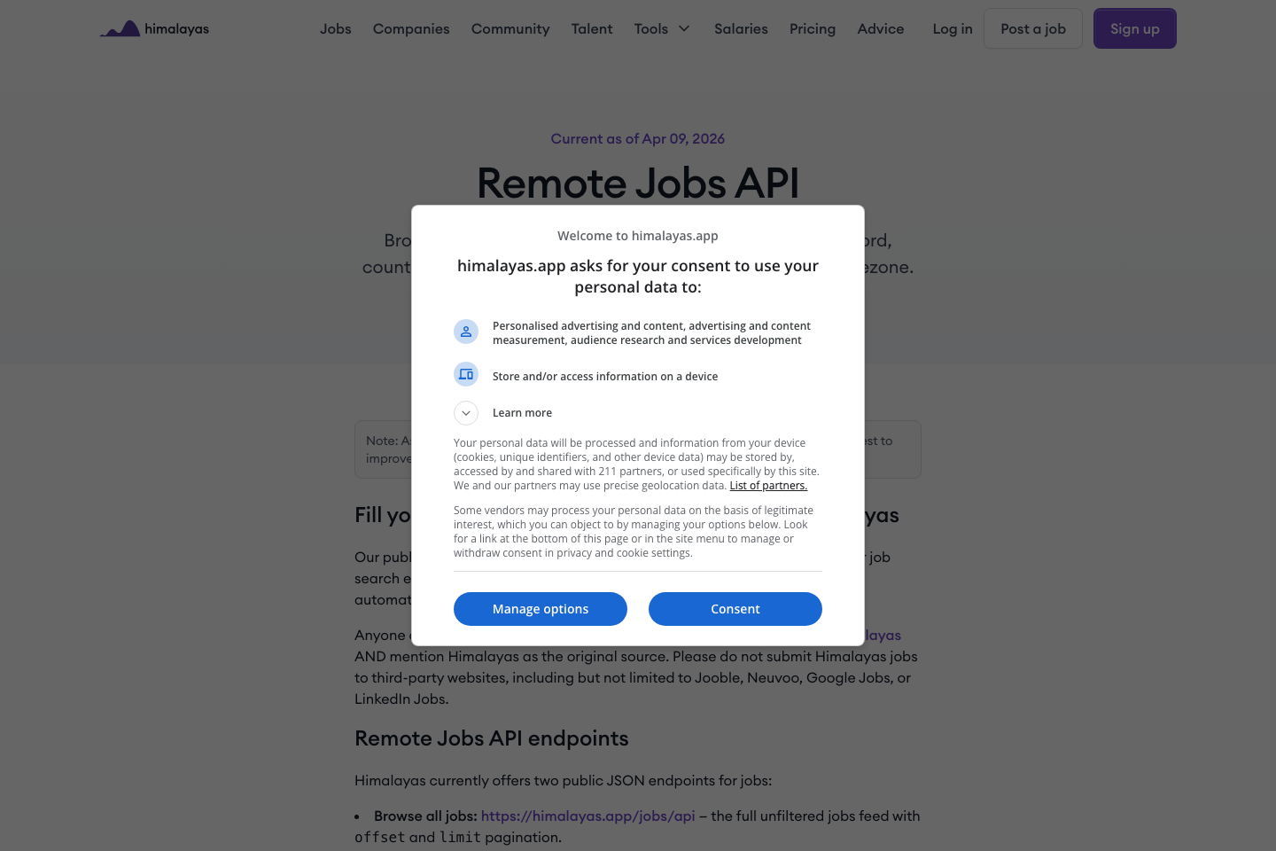 Himalayas documentation page