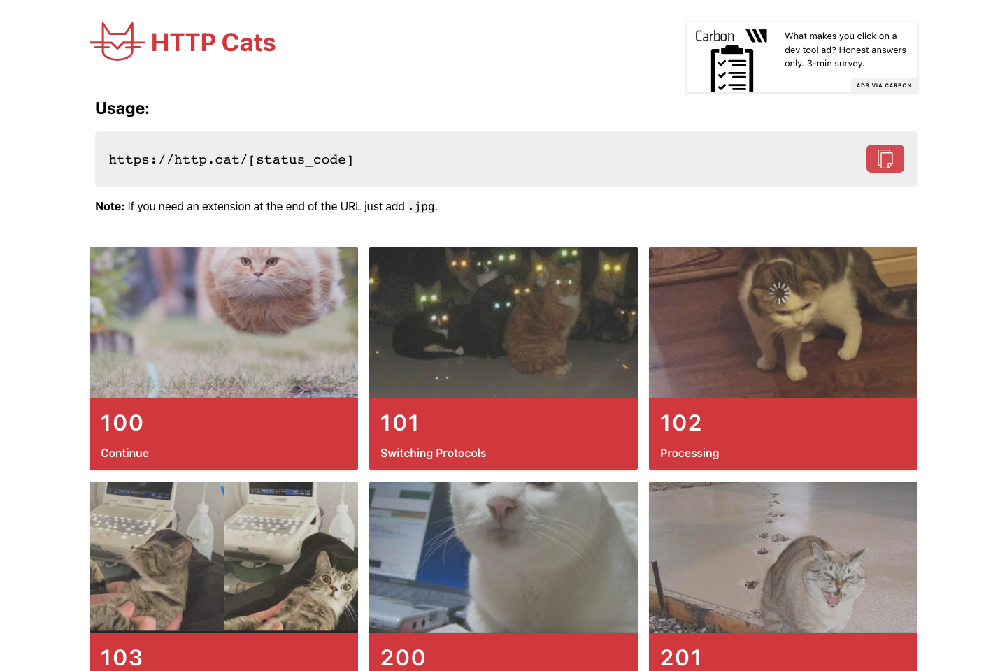 HTTPCat documentation page