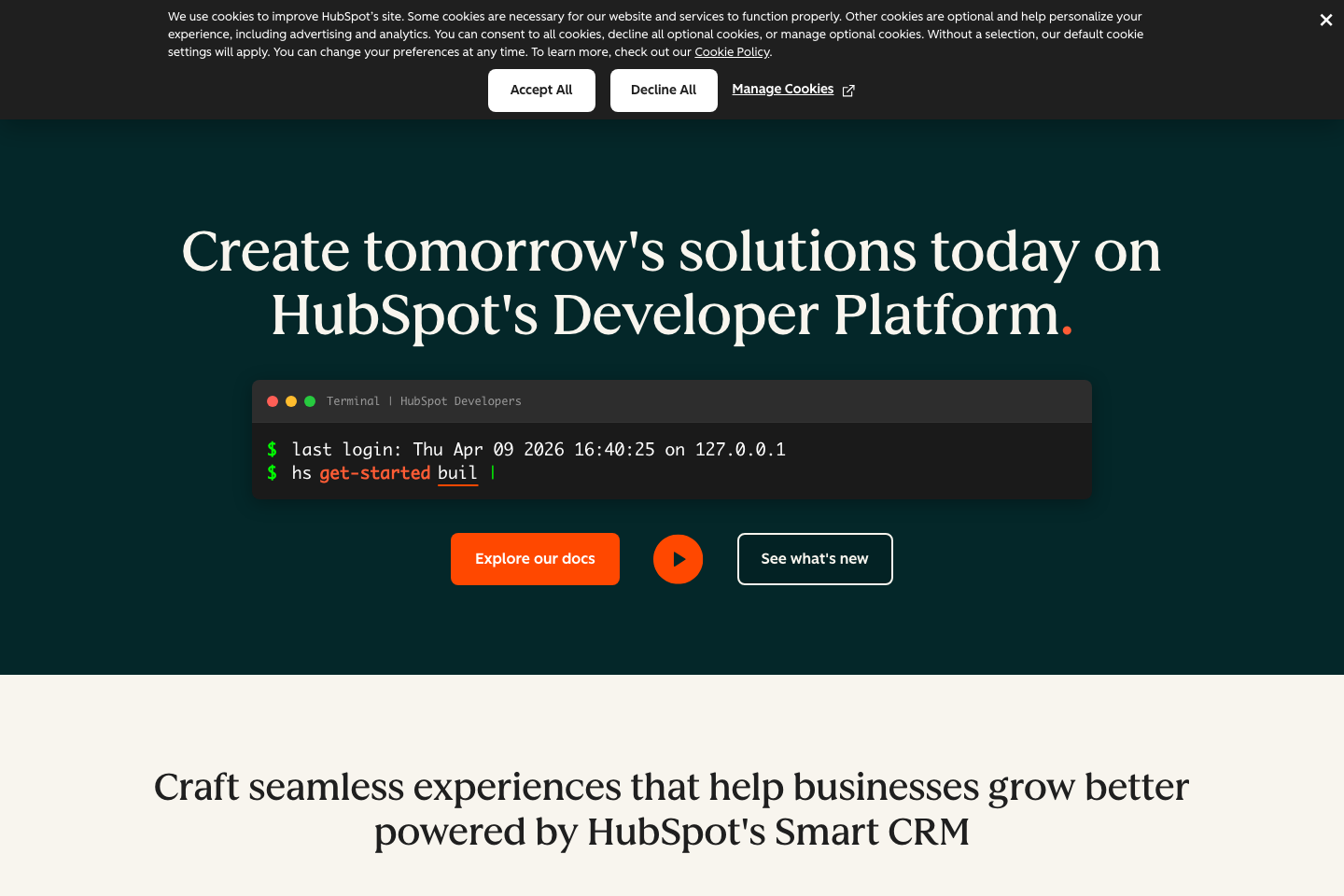 HubSpot documentation page