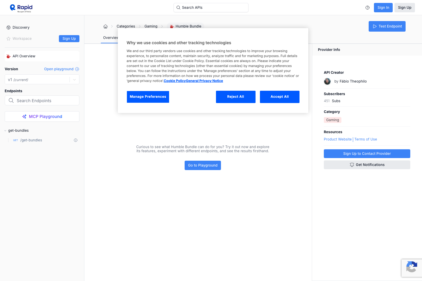Humble Bundle documentation page