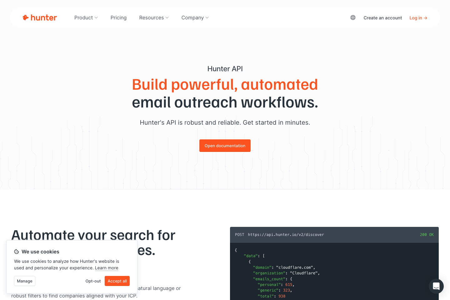 Hunter documentation page