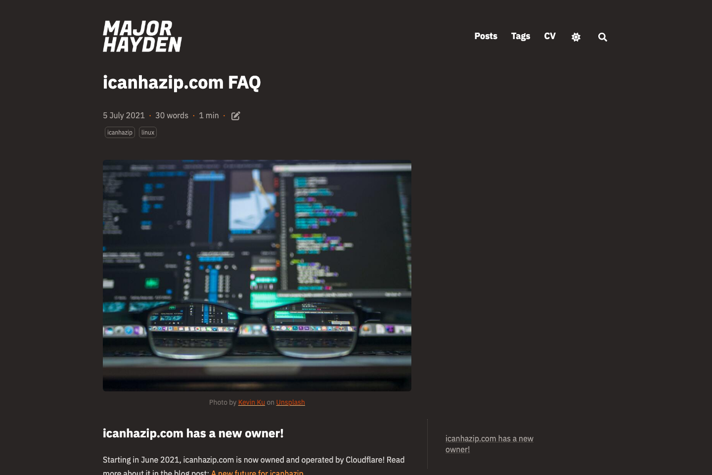 Icanhazip documentation page