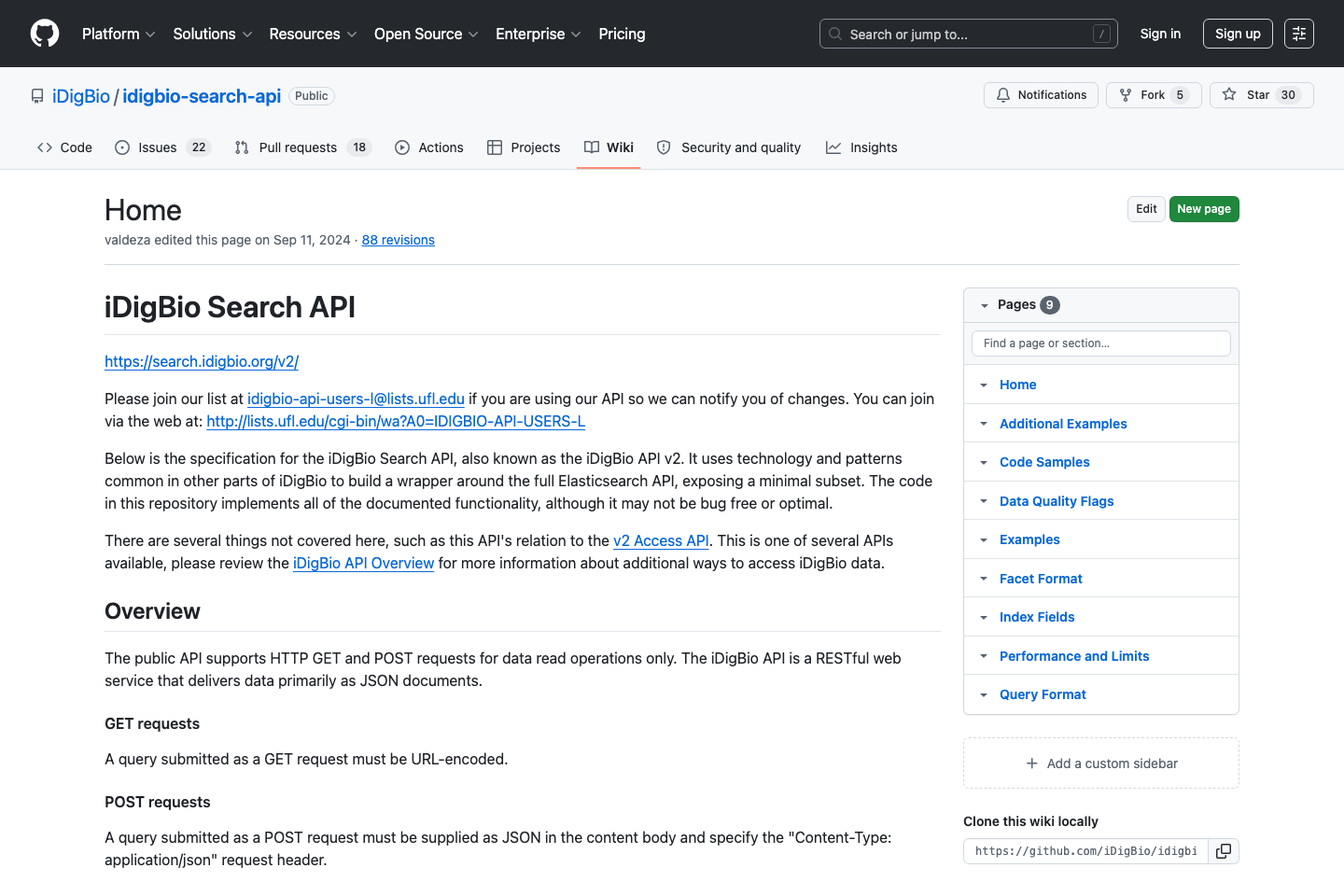 iDigBio documentation page