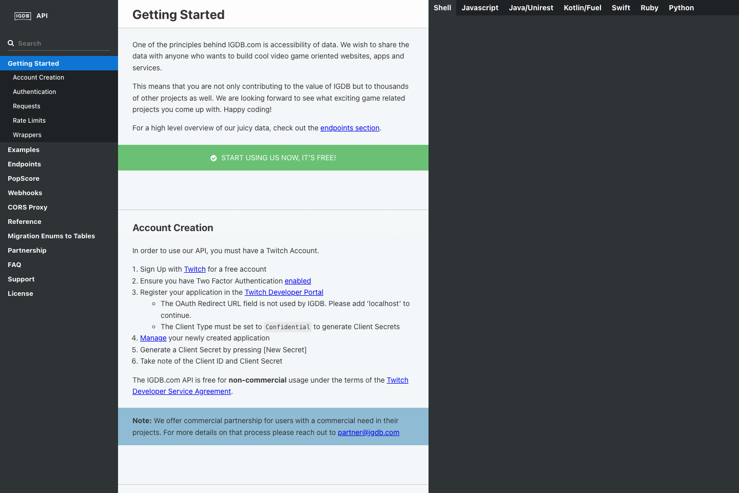 IGDB.com documentation page