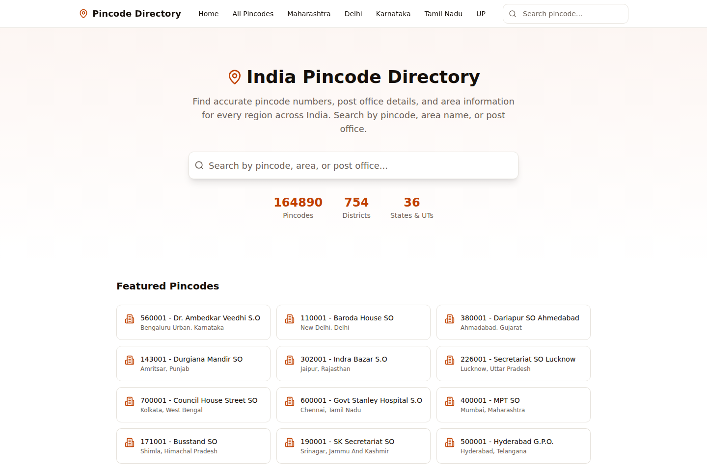 Indian Pincode documentation page