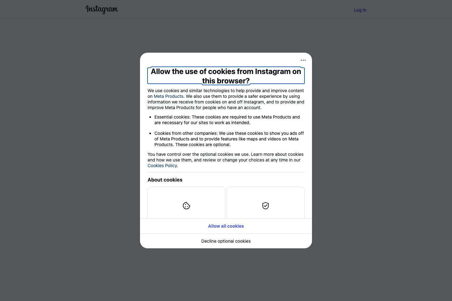Instagram documentation page