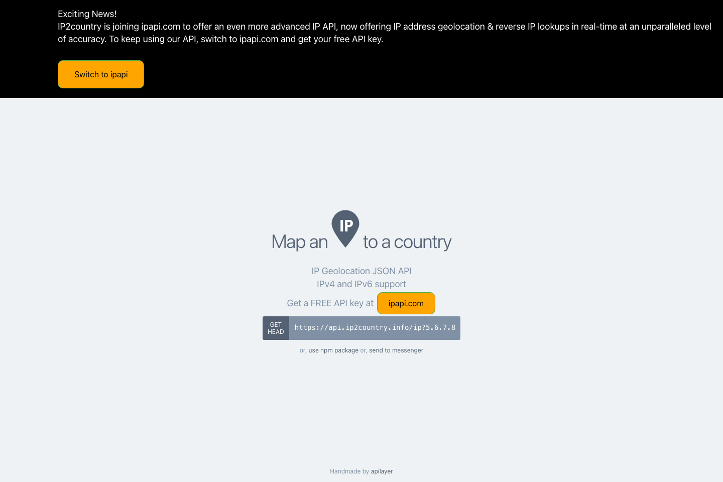 IP 2 Country documentation page