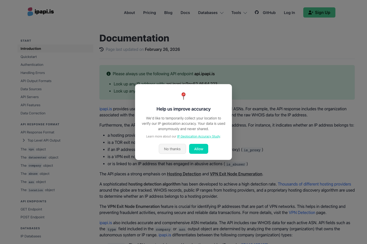 ipapi.is documentation page