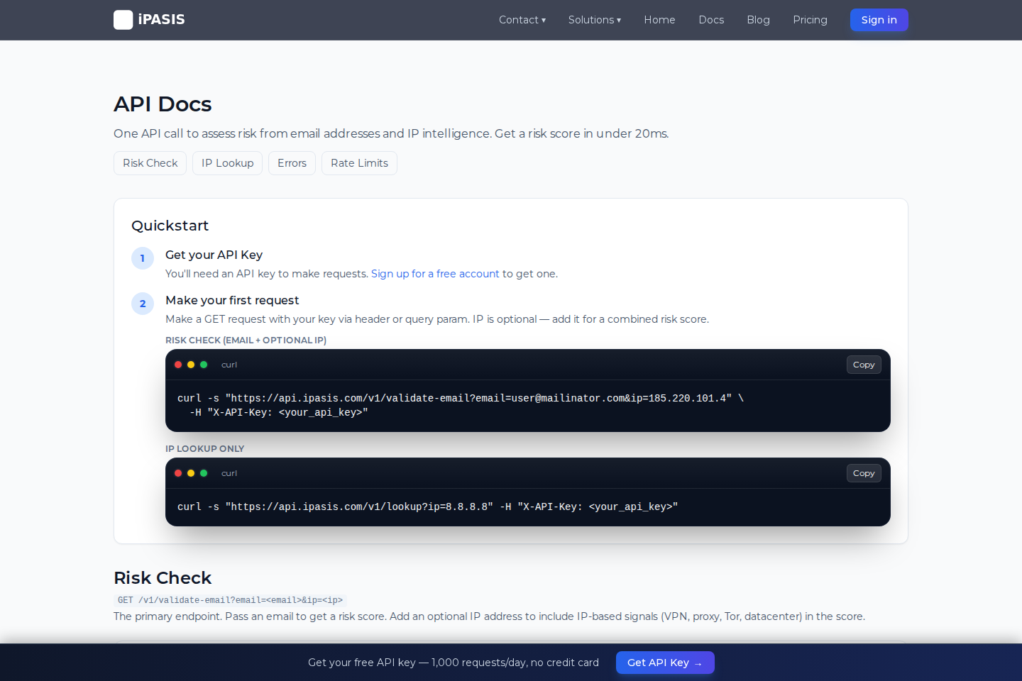 IPASIS documentation page