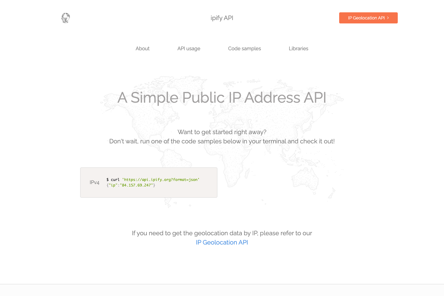 IPify documentation page