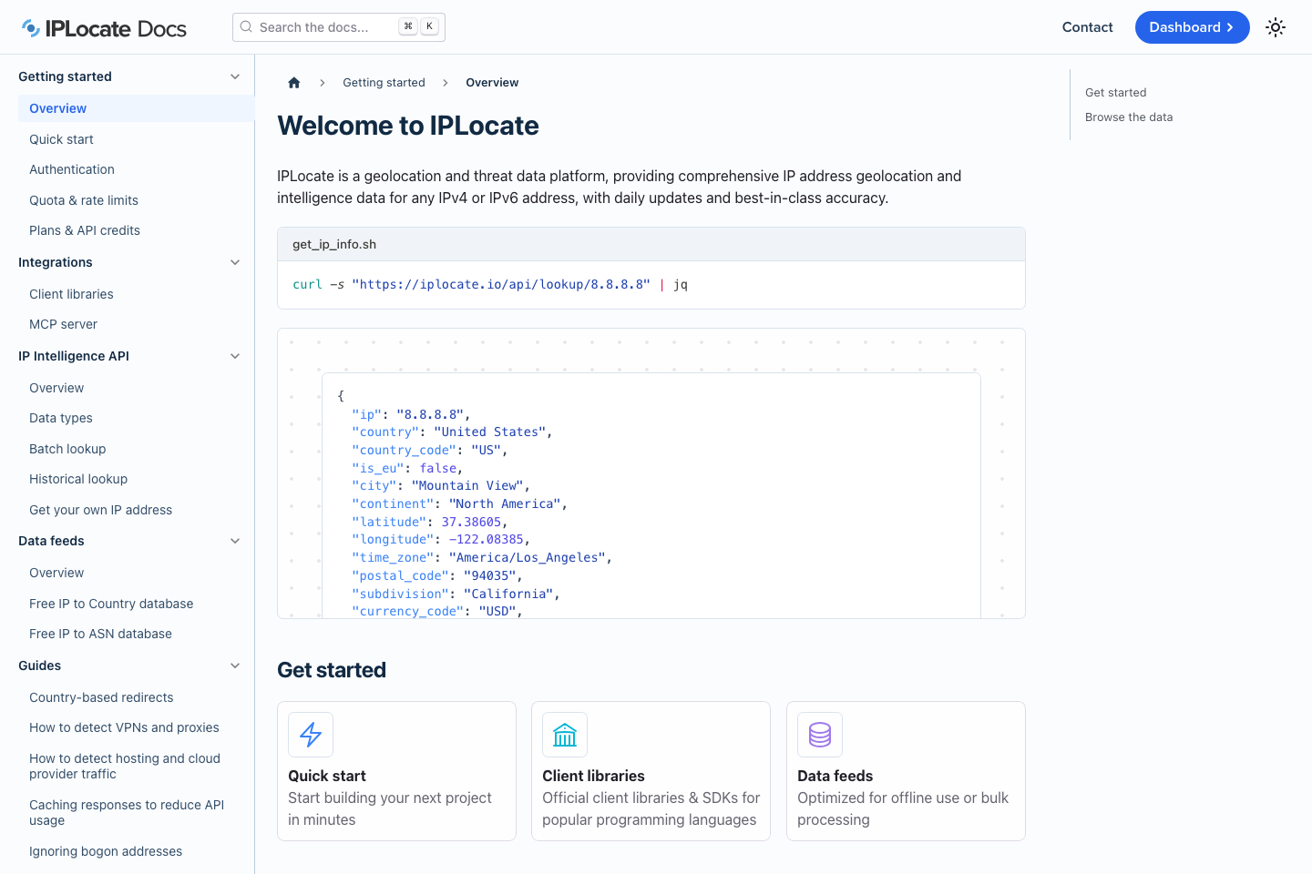 IPLocate.io documentation page
