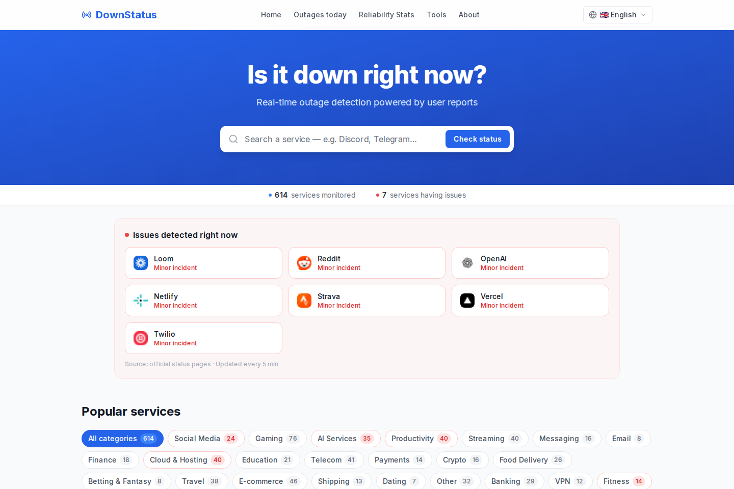 isitdownstatus documentation page