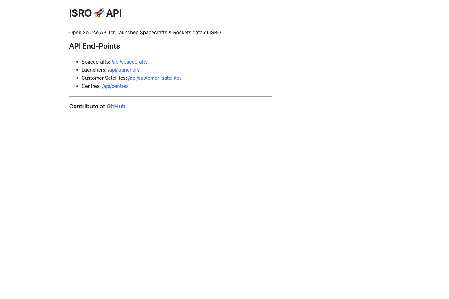 ISRO documentation page