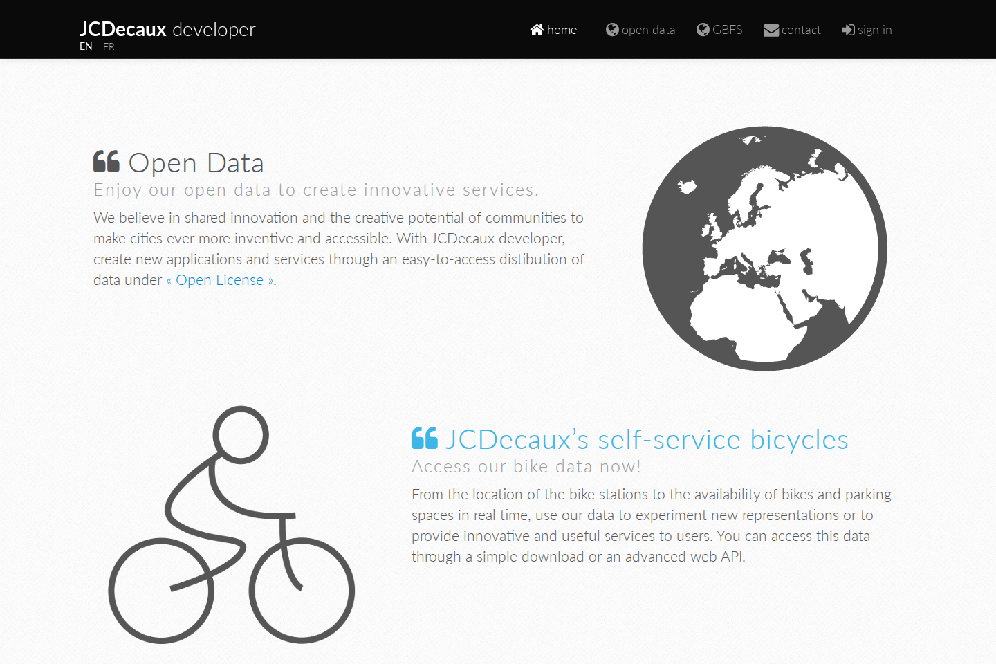 JCDecaux Bike documentation page