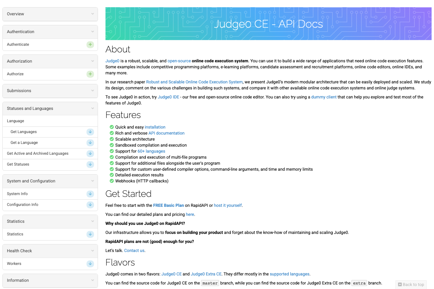 Judge0 CE documentation page