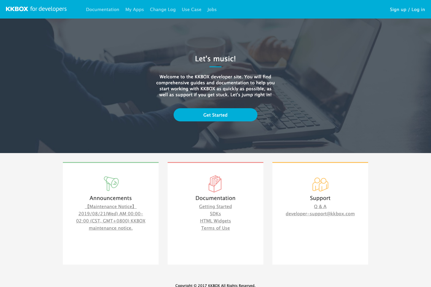 KKBOX documentation page