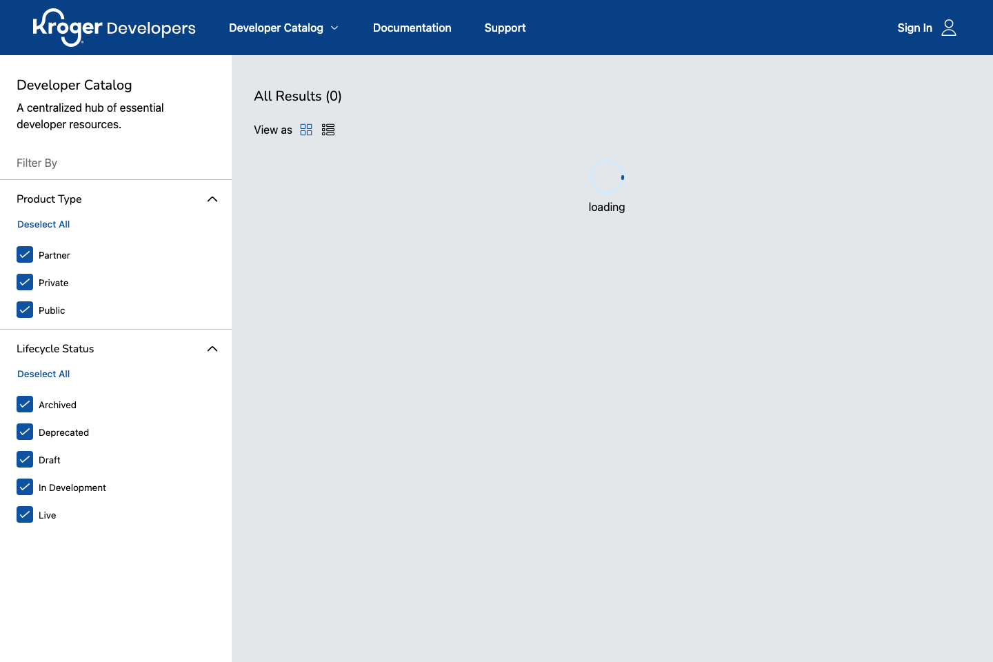 Kroger documentation page