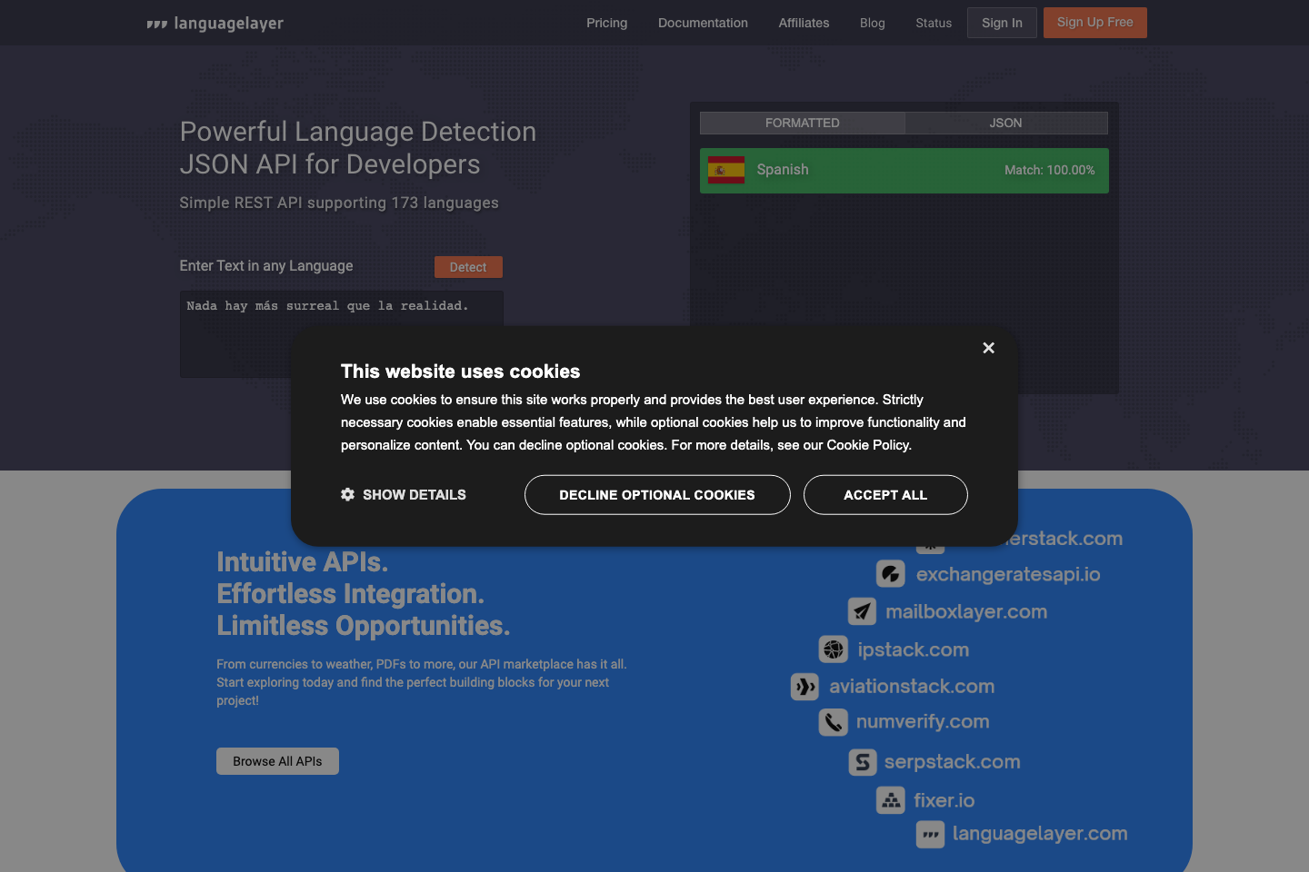 languagelayer documentation page