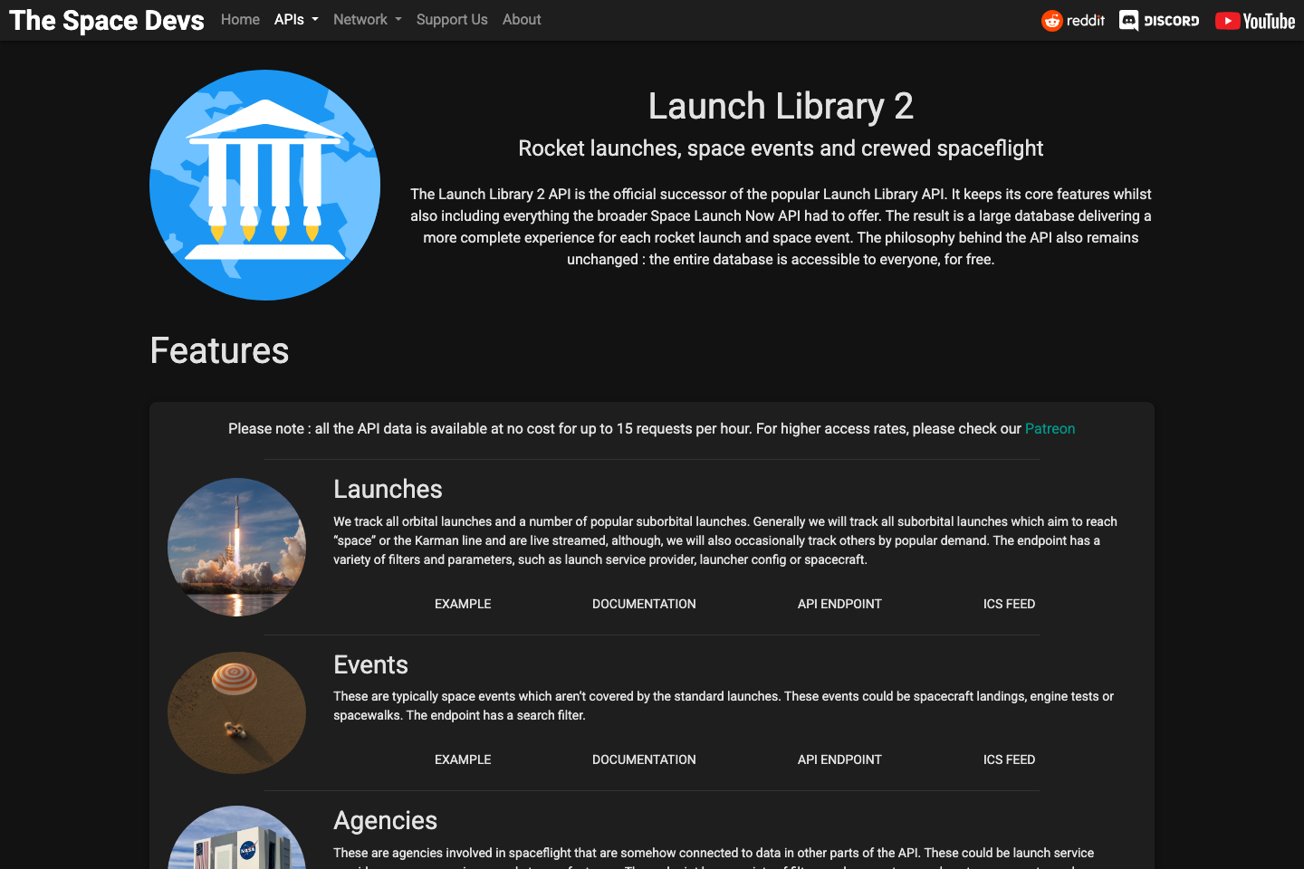 Launch Library 2 documentation page