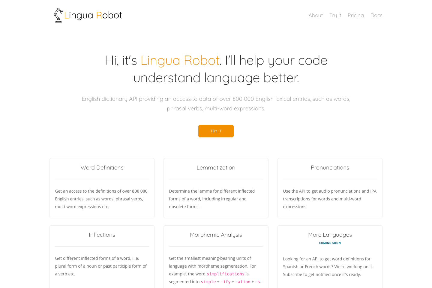 Lingua Robot documentation page