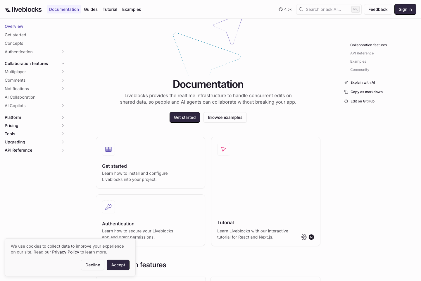Liveblocks documentation page