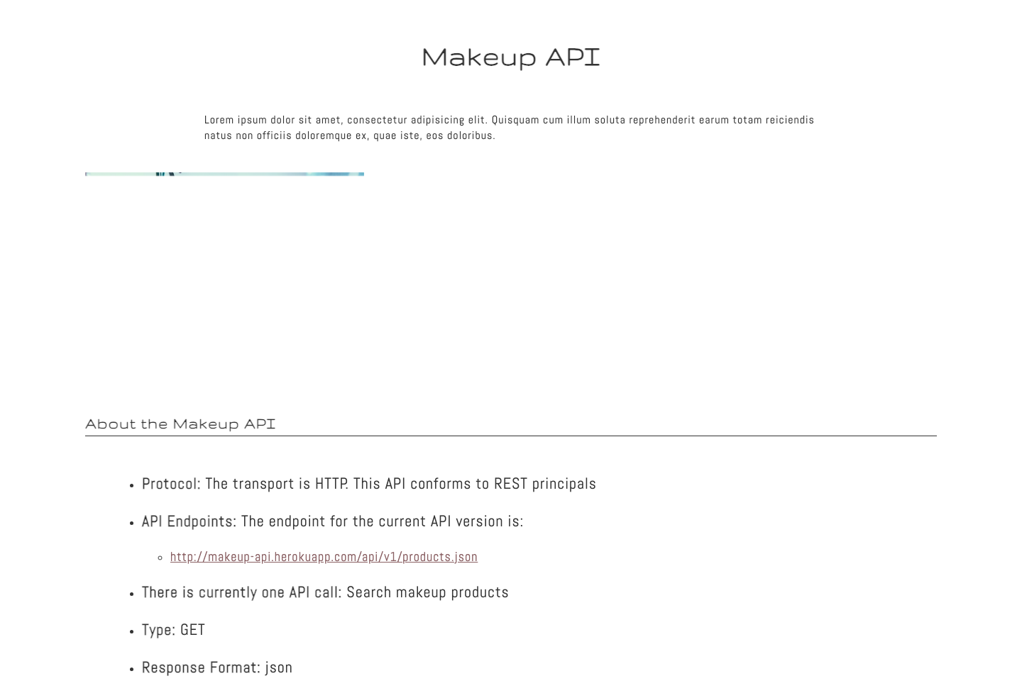 Makeup documentation page