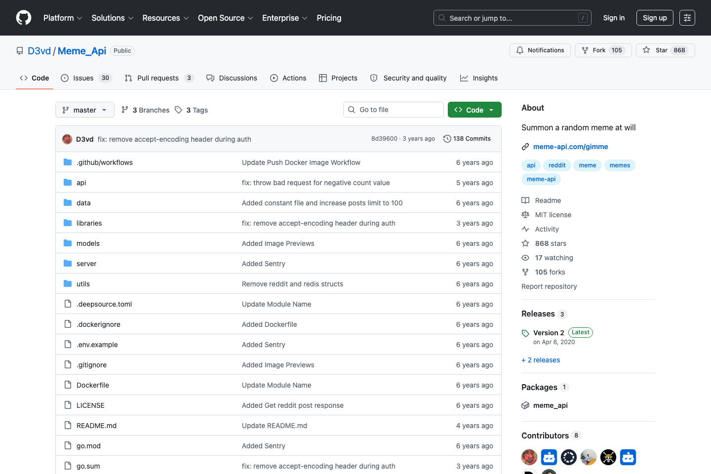 Meme documentation page