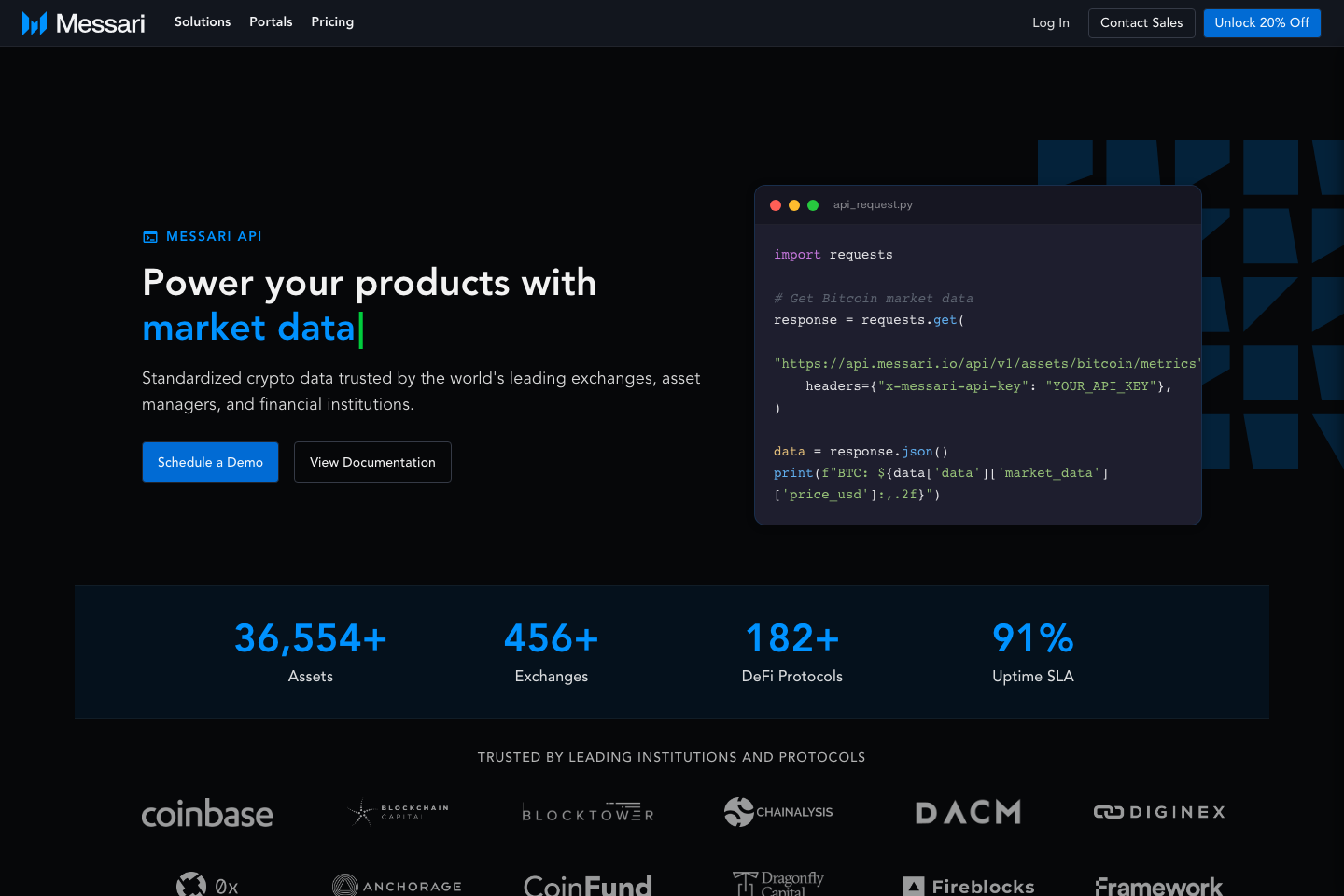 Messari documentation page