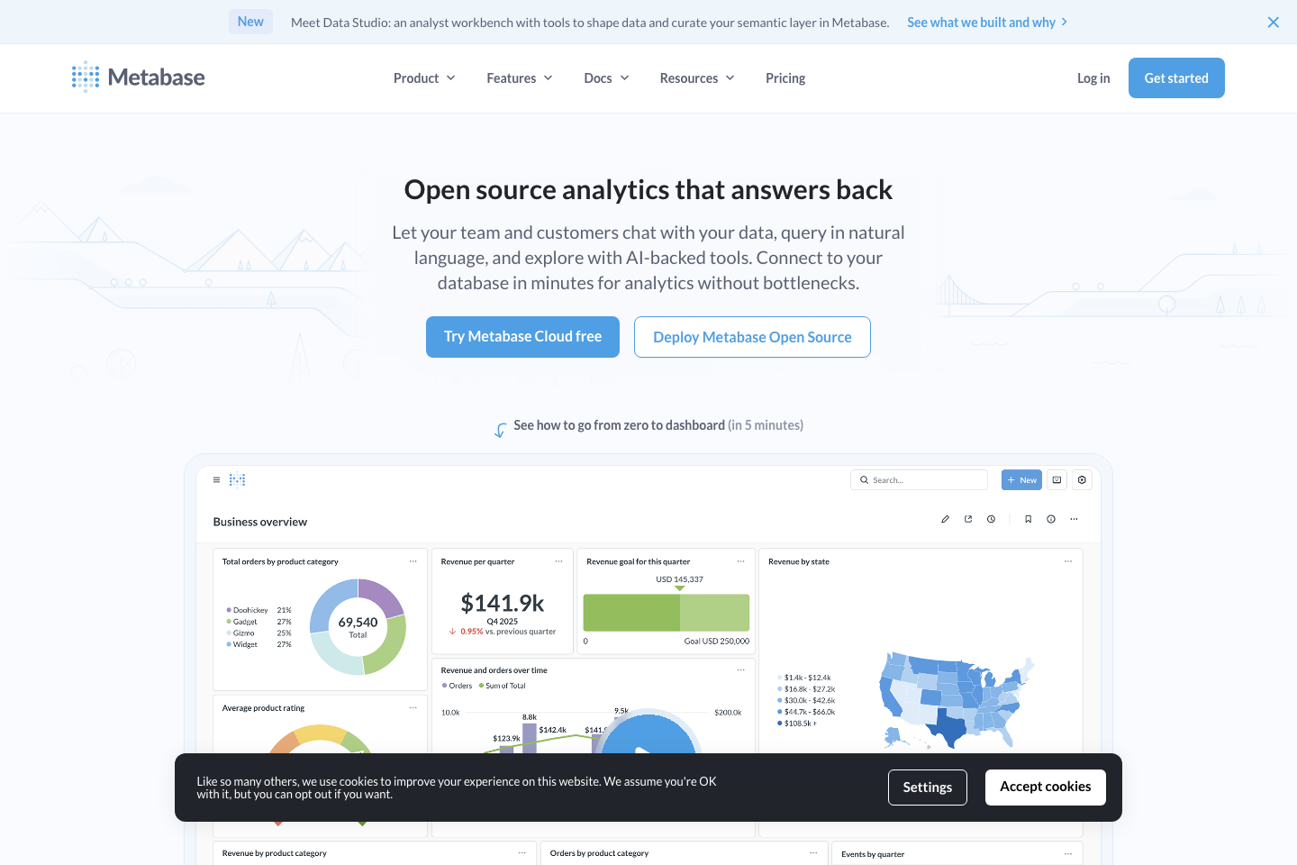 Metabase documentation page