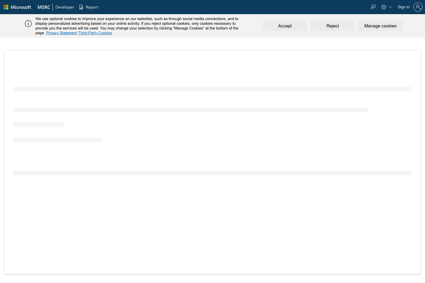 Microsoft Security Response Center (MSRC) documentation page