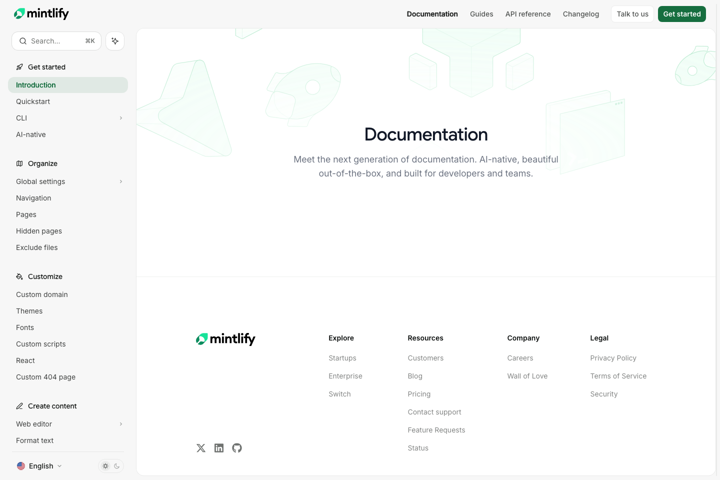 Mintlify documentation page