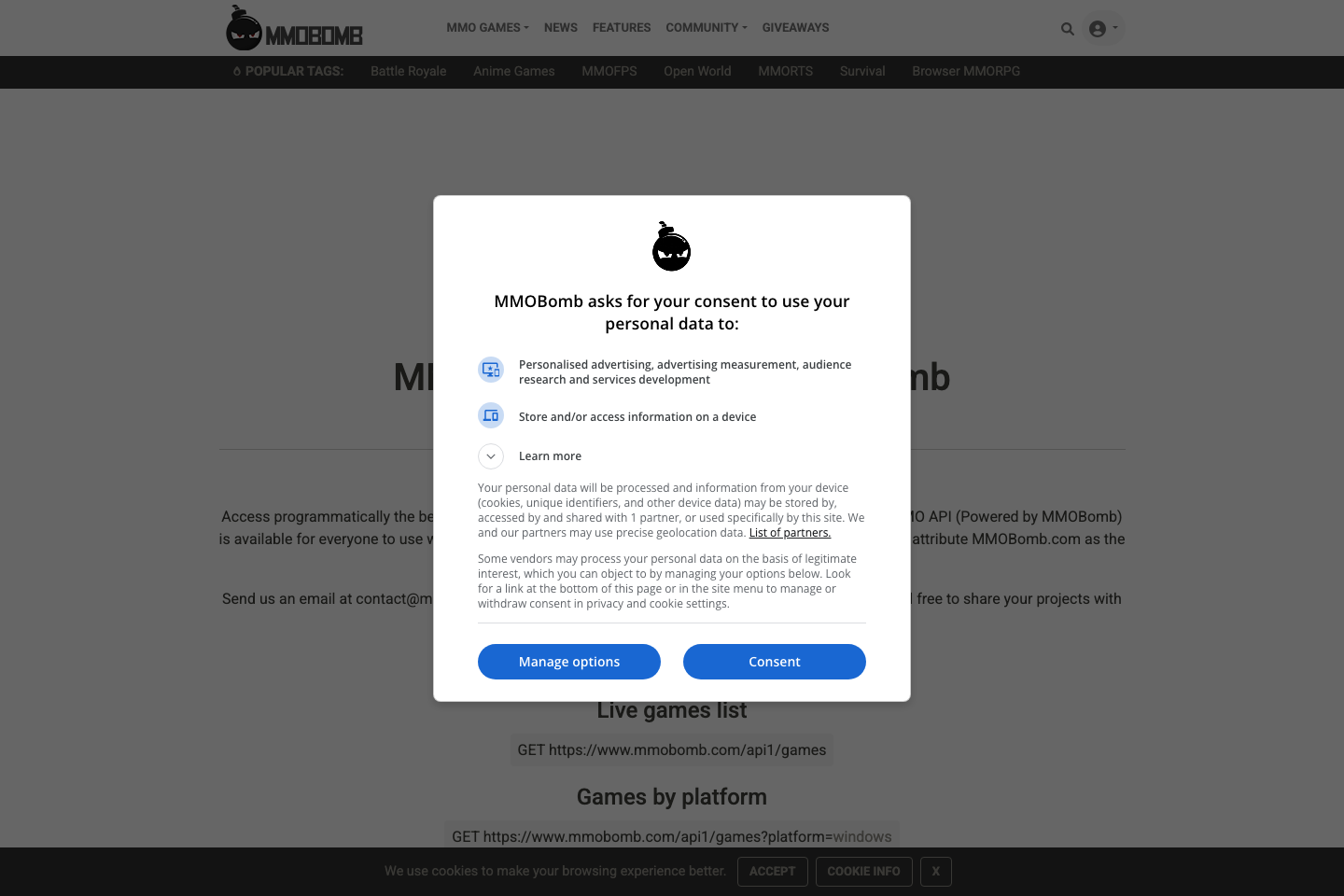 MMO Games documentation page