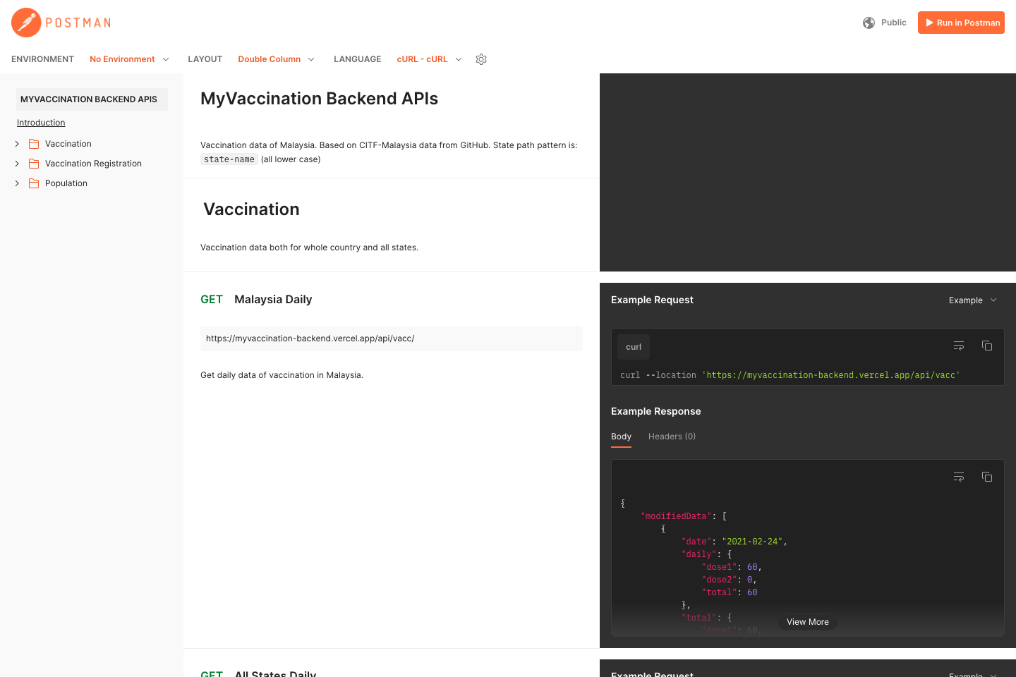 MyVaccination documentation page