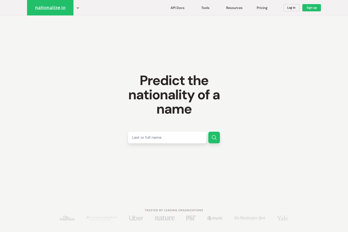 Nationalize.io documentation page