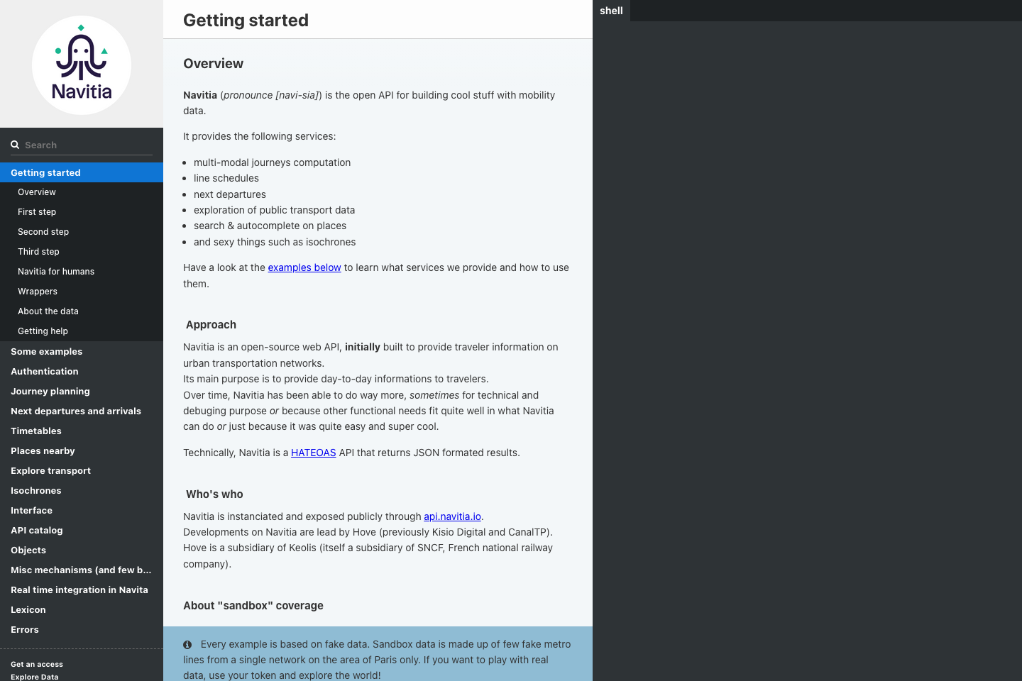 Navitia documentation page